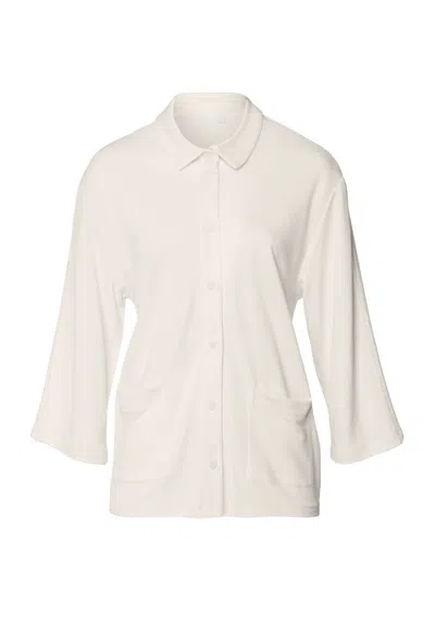 Hanro Pure Comfort Tencel™ Button Front Jacket In White