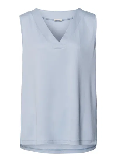 Hanro Pure Comfort Tencel™ V-neck Tank Top In Blue
