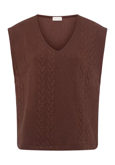 Hanro Pure Comfort Vest In Brown