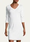 Hanro Pure Essence 3/4-sleeve Gown In Off White