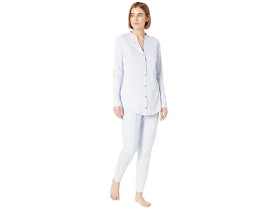 Hanro Pure Essence Long Sleeves Pajama Set In Blue
