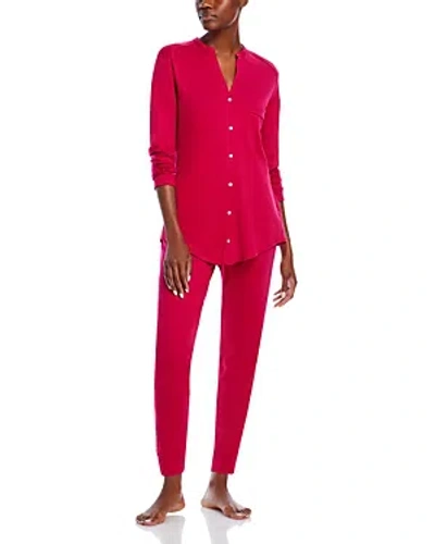 Hanro Pure Essence Pajama Set In Red