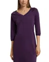 Hanro Pure Essence Raglan Three-quarter Sleeve Cotton Short Gown In Purple