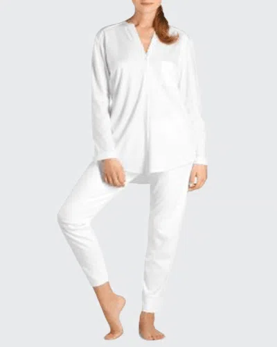 Hanro Pure Essence Two-piece Pajama Set In Off White