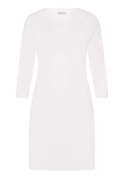 Hanro Pure Essence V-neck Cotton Nightgown In White