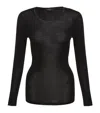 Hanro Pure Silk Long-sleeved Top In Black
