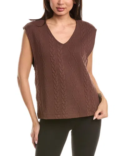 Hanro Quilted Cable Vest In Brown