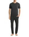 Hanro Regular Fit Drawstring Pants In Stone Melange