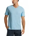 Hanro Living Shirts Cotton V-neck T-shirt In Blue