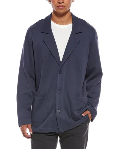 Hanro Rib Knit Blazer In Blue