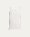 Hanro Ribbed Cotton Sleep & Lounge Tank In White