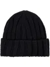 Hanro Ribbed-knit Beanie In 黑色