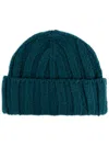 Hanro Ribbed-knit Beanie In Blue