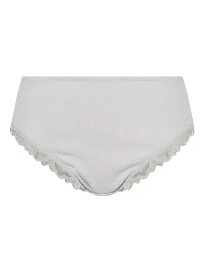 Hanro Ribbed-lace Briefs In White