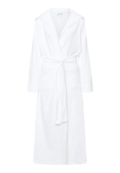 Hanro Robe Selection Plush Long Hooded Robe In White