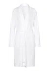 Hanro Robe Selection Shawl Collar Cotton Robe In White