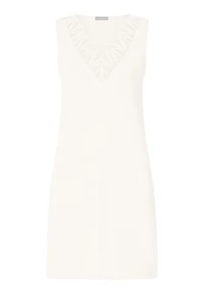 Hanro Rosaria Embroidered Cotton Tank Nightgown In Neutral