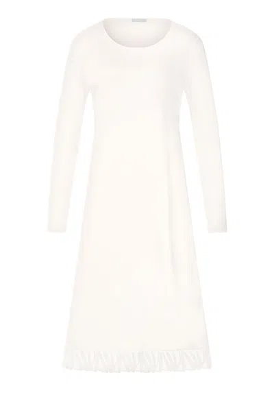 Hanro Rosaria Floral Embroidered Cotton Nightgown In Off White