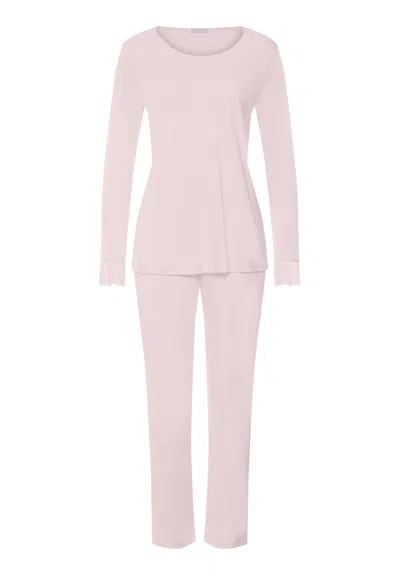 Hanro Rosaria Floral Embroidered Cotton Pajama Set In Pink