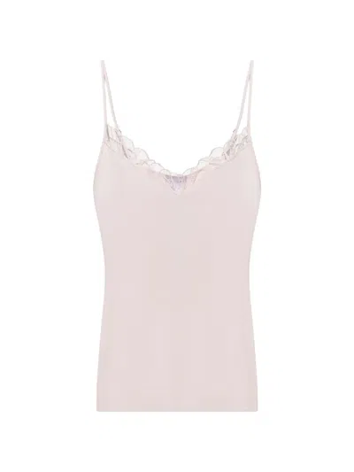 Hanro Rosaria Lace-trim Top In Pink