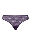 Hanro Ruby Geometric Lace Bikini In Purple
