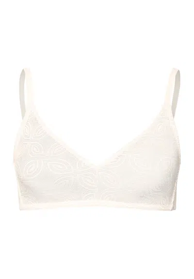 Hanro Ruby Geometric Lace Soft Cup Bra In White