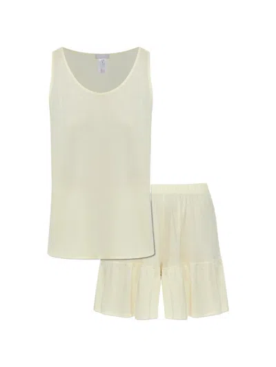 Hanro Ruffled-trim Pajamas In Neutral