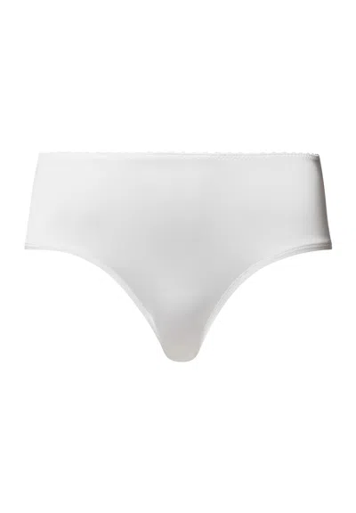 Hanro Satin Deluxe Satin Jersey High Cut Brief In White
