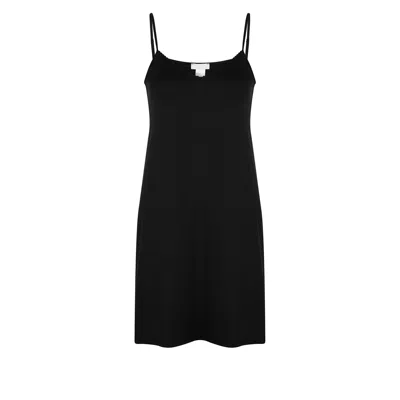 Hanro Satin Deluxe Slip Dress In Black