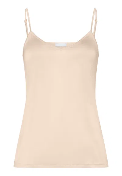 Hanro Satin Deluxe V-neck Camisole In Neutral
