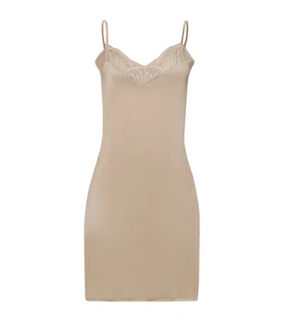 Hanro Satin Lace-trim Lilith Nightdress In Neutral