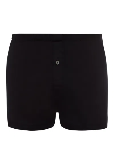 Hanro Sea Island Cotton Cotton Boxer In Black