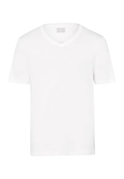 Hanro Sea Island Cotton Cotton V-neck T-shirt In White