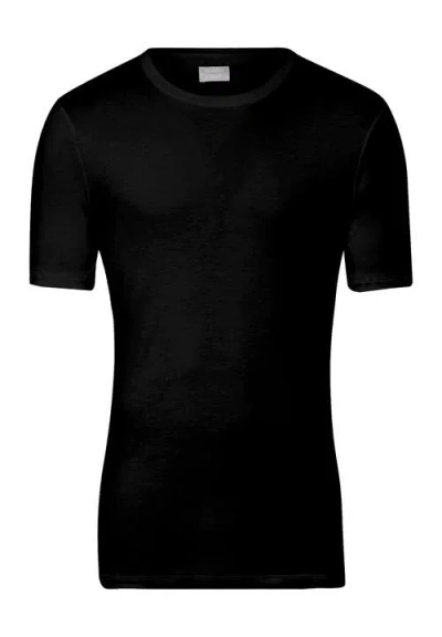 Hanro Sea Island Cotton Crew Neck T-shirt In Black