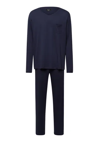 Hanro Sea Island Cotton Long Sleeve Pajama In Multi