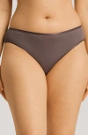 Hanro Seamless Cotton High Cut Briefs In Stonewash