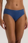 Hanro Cotton Seamless High-leg Briefs In True Navy