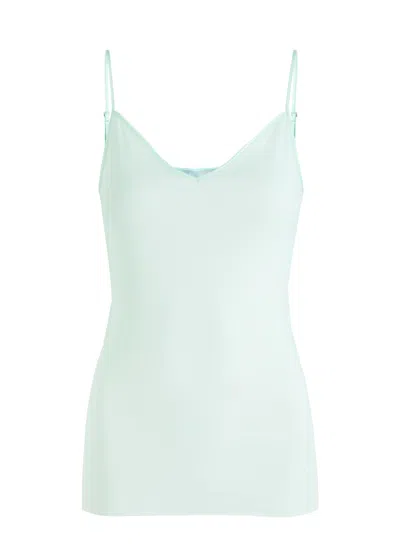 Hanro Seamless Cotton Top In Light Blue
