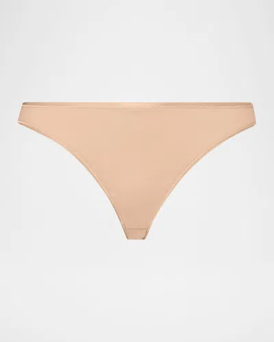 Hanro Seamless High-cut Cotton Briefs In Nude