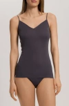 Hanro Satin Deluxe Spaghetti Camisole In Black