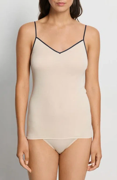 Hanro Seamless V-neck Cotton Camisole In Animal Print