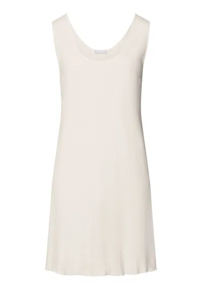 Hanro Serena Cotton And Linen Tank Nightgown In Neutral