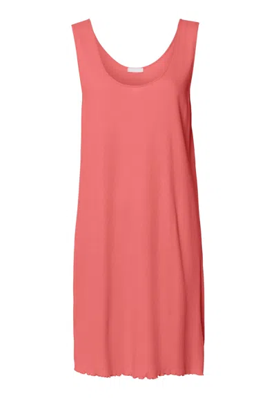 Hanro Serena Cotton And Linen Tank Nightgown In Pink