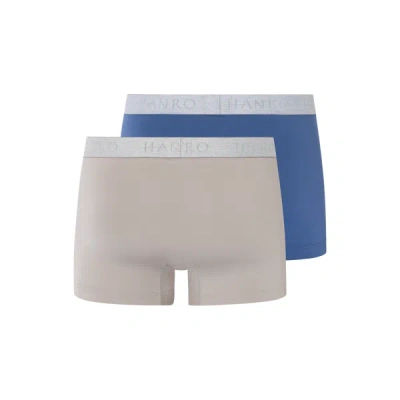 Hanro Set Of Two Cotton Boxers In Blue