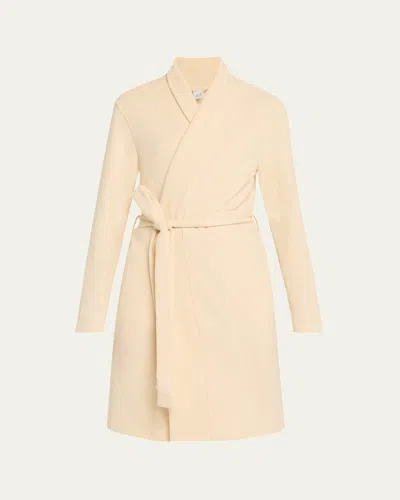 Hanro Shawl-collar Jersey Robe In Poppy Seed
