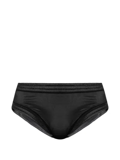 Hanro Sheer Lace-trim Briefs In Black