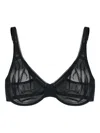 Hanro Sheer-panel Bra In Black