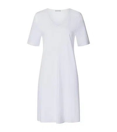 Hanro Short-sleeve Cotton Silk Nightdress In White