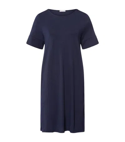 Hanro Short-sleeve Nightdress In Blue