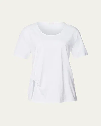 Hanro Side-twist Organic Cotton Jersey T-shirt In White